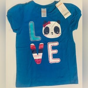Gymboree Girl Panda Top Size: 4T Color: Blue